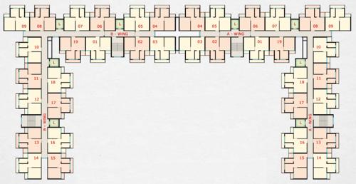  narayani-dham Cluster Plan Tower A And B 2nd, 8th, 10th, 13th, 15th, 18th, 20th And 23th Typical Floor Plan