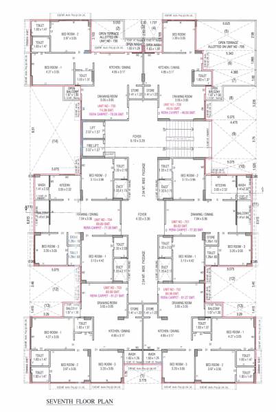  parth-avenue Block A Cluster Plan for 7th Floor