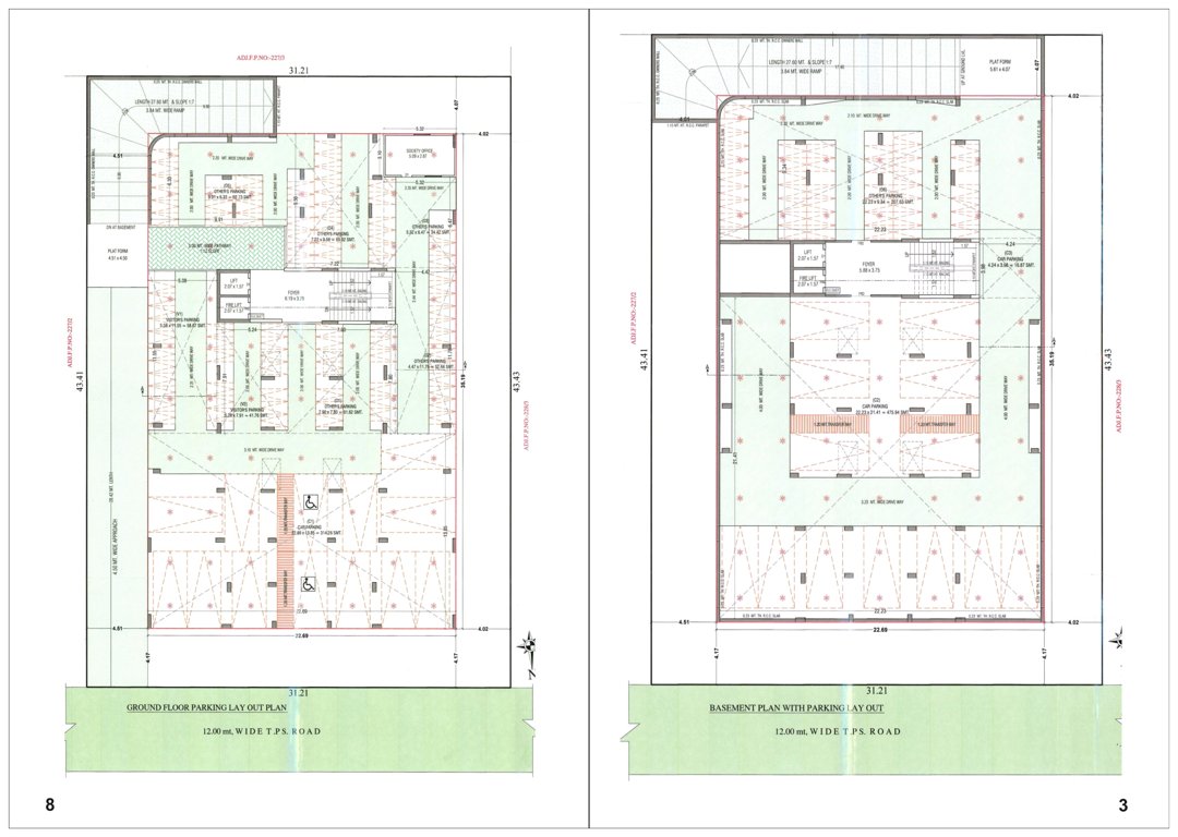  parth avenue Block A Cluster Plan for Basement 1 And 2 Floor