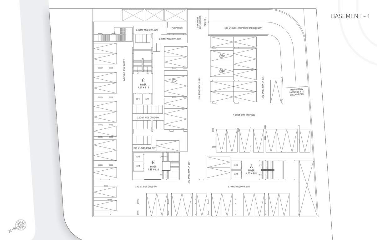  royal opulence Block A & B & C Basement 1 Floor Cluster Plan