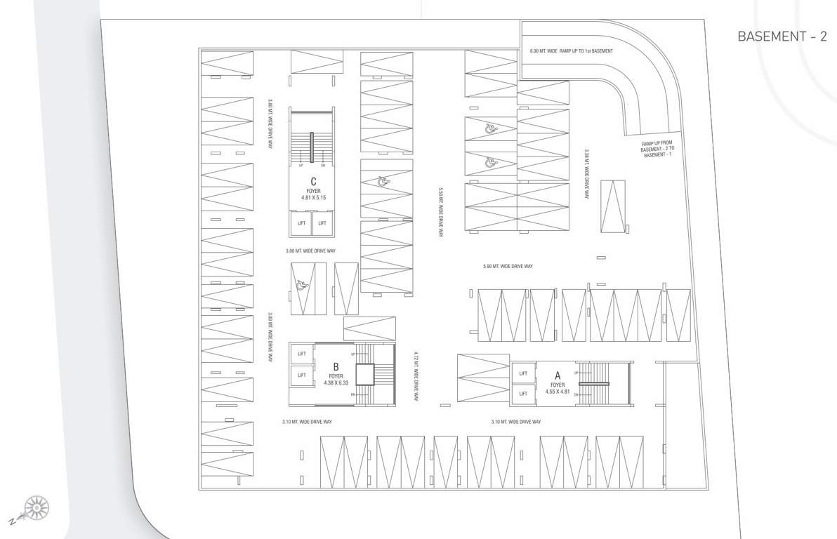  royal opulence Block A & B & C Basement 2 Floor Cluster Plan