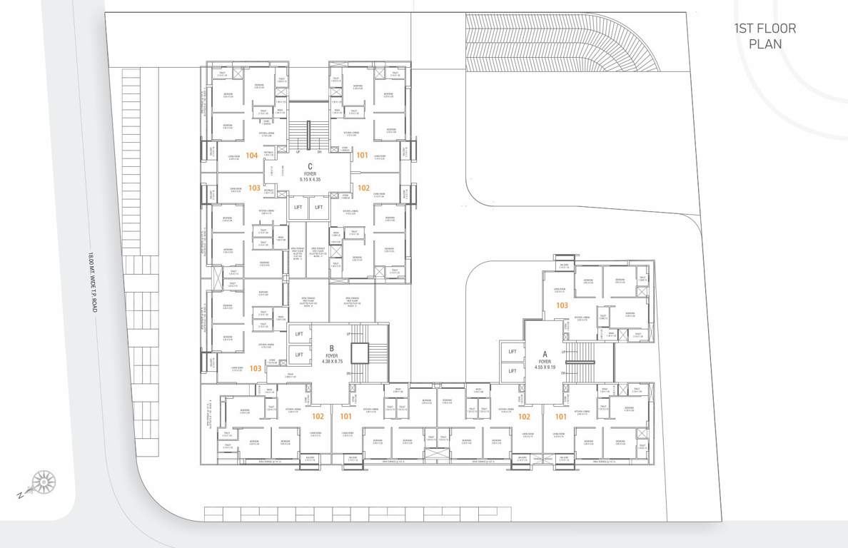  royal opulence Block A & B & C Cluster Plan for 1st Floor