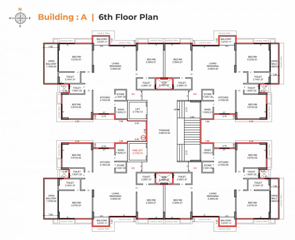  suryam primrose Block A Cluster Plan for 6th Floor