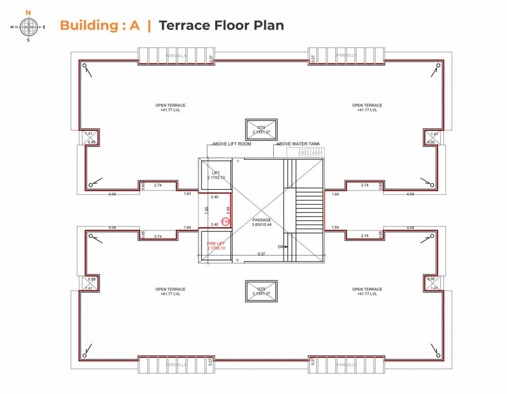  suryam primrose Block A Cluster Plan For Terrace Floor