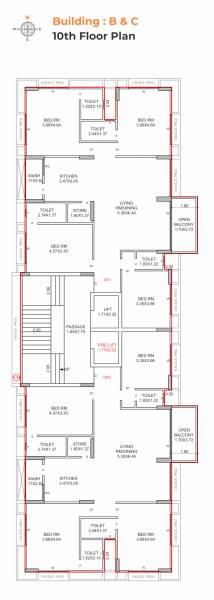 Block B & C Cluster Plan for 10th Floor suryam-primrose Block B & C Cluster Plan for 10th Floor