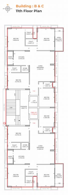  suryam primrose Block B & C Cluster Plan for 11th Floor