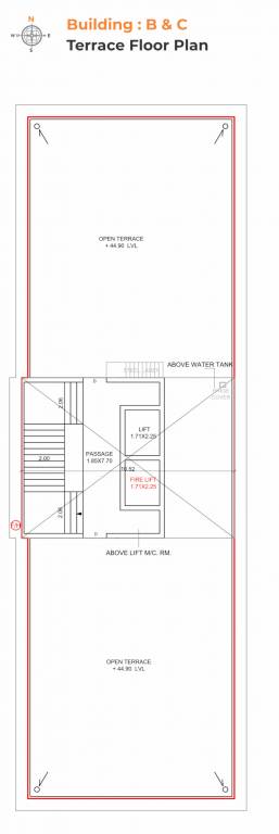  suryam primrose Block B & C Cluster Plan For Terrace Floor