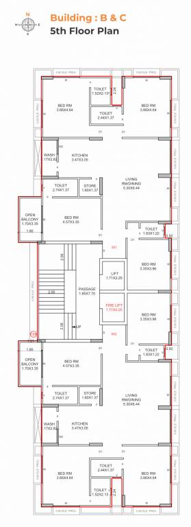  suryam primrose Block B Cluster Plan for 5th Floor