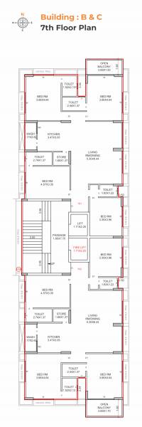Block B Cluster Plan for 7th Floor suryam-primrose Block B Cluster Plan for 7th Floor
