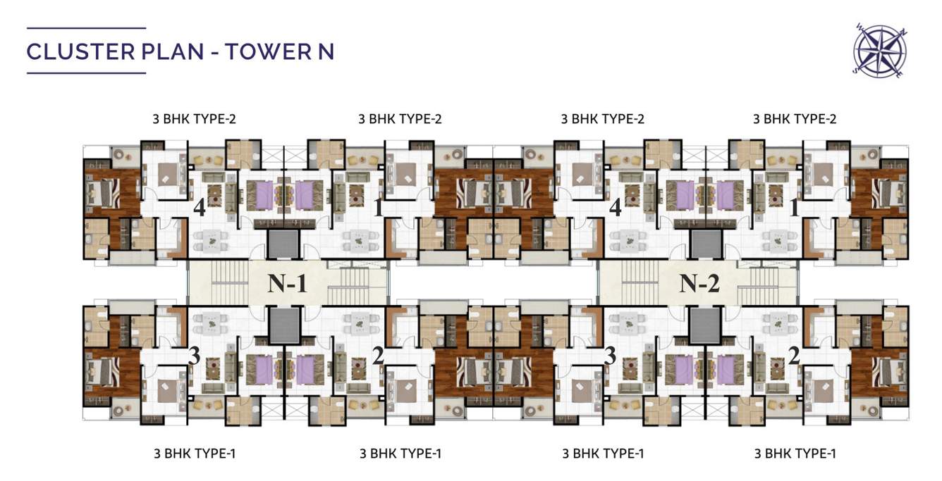  shere shalimar mannat extension 3 Tower N1 Cluster Plan