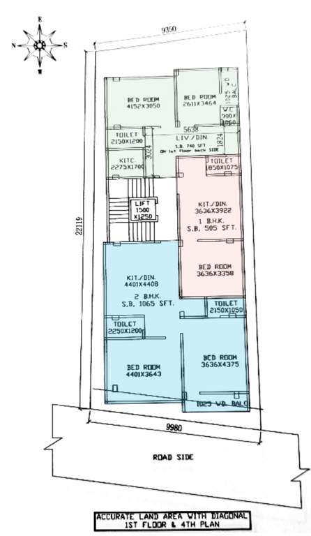  neelkantha apartment Neelkantha Apartment Cluster Plan from 1st And 4th Floor