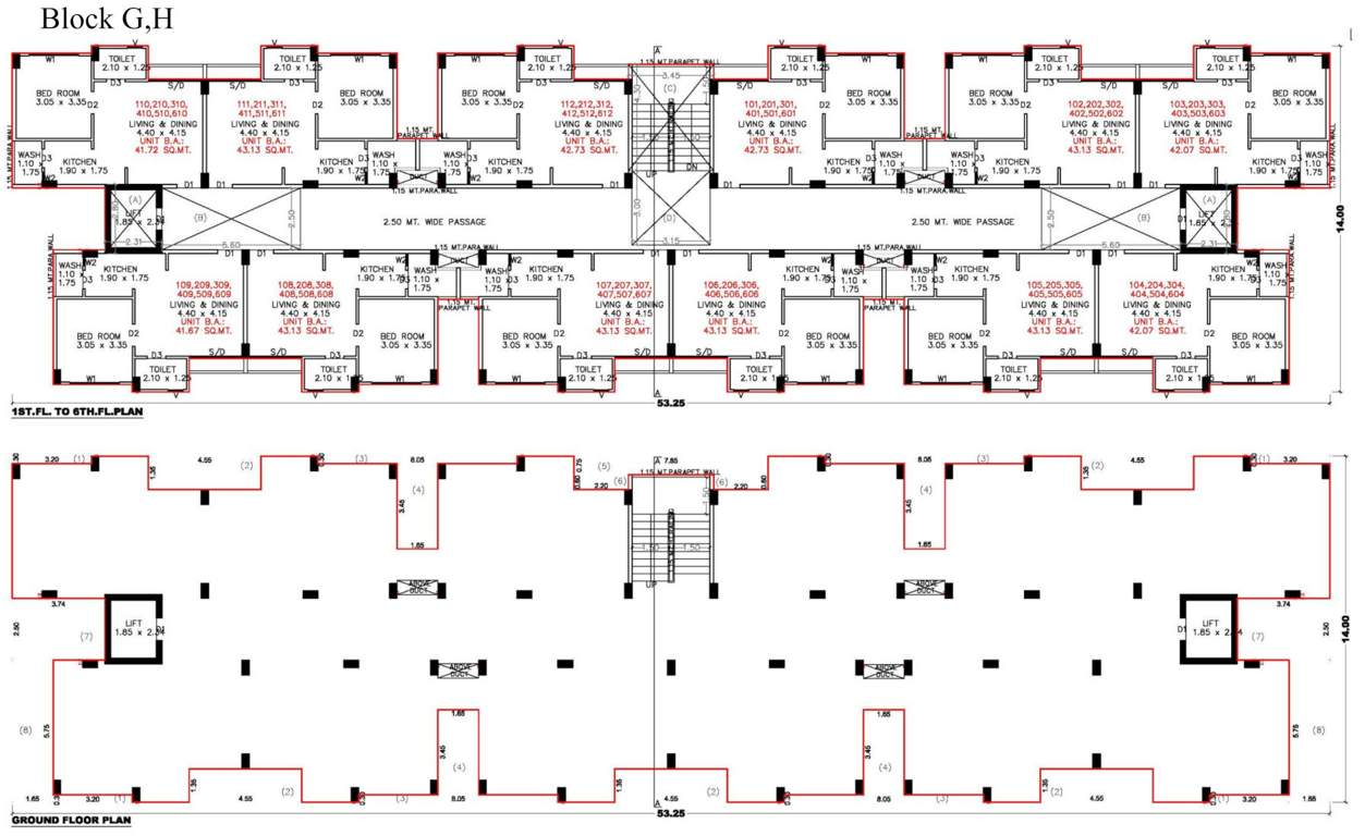  aavas sanand phase 2 Block G And Block H Cluster Plan for ground Floor