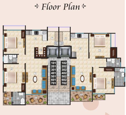  nandanvan-residency Nandanvan Residency Cluster Plan from 1st to 7th Floor