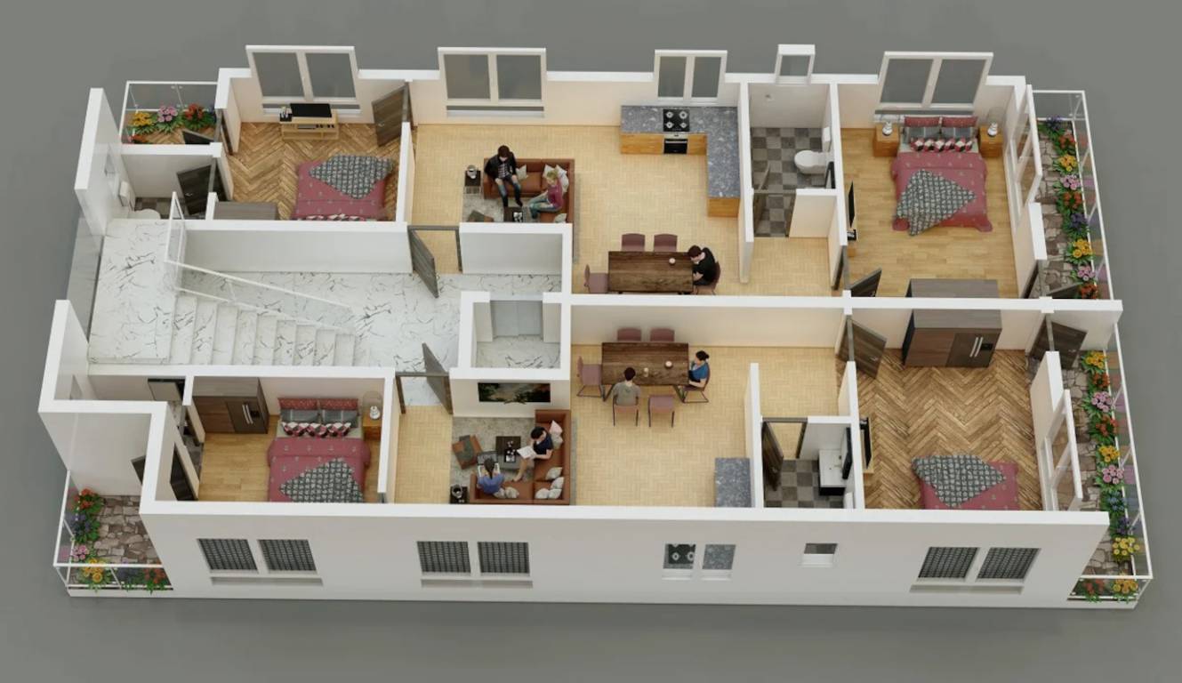  neelkamal Neelkamal Cluster Plan For 3d Typical Floor Plan