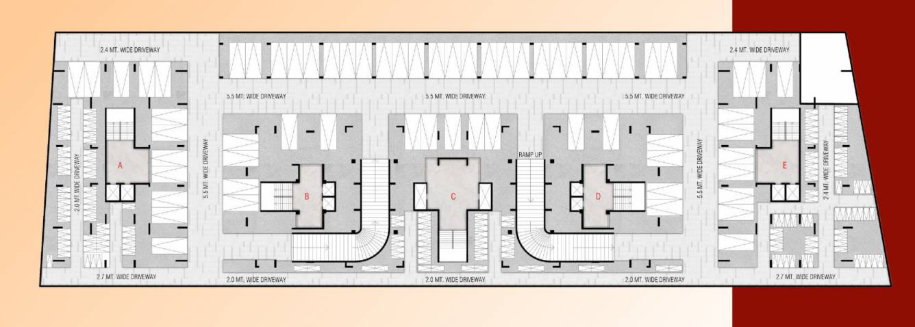  nirman sahvas Block A, B, C, D & E Cluster Plan For Basement 1