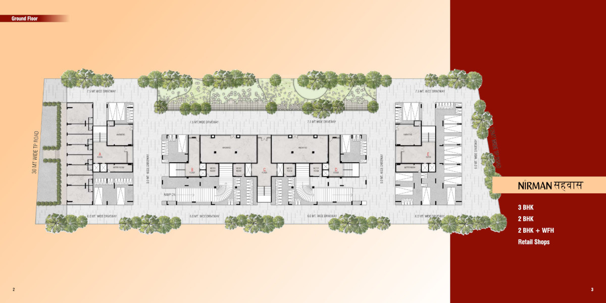  nirman sahvas Block A, B, C, D & E Cluster Plan For Ground Floor