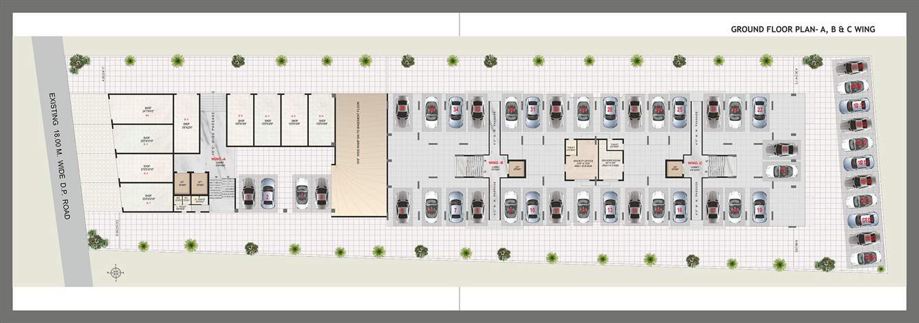  omkar avenue Building 2 B Wing Cluster Plan for ground Floor