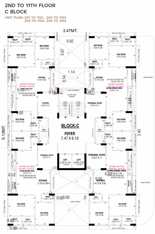  yogi sarvasa C Cluster Plan From 2nd To 11th Floor