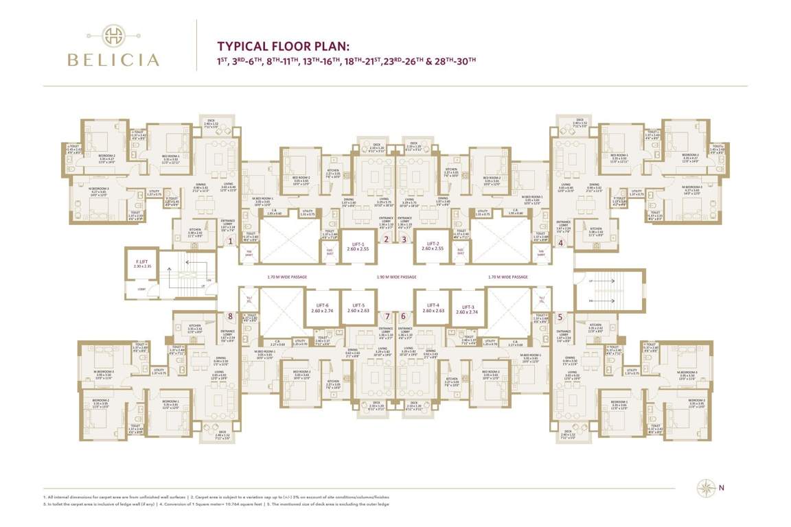  belicia Building C Cluster Plan from 1st to 30th Floor