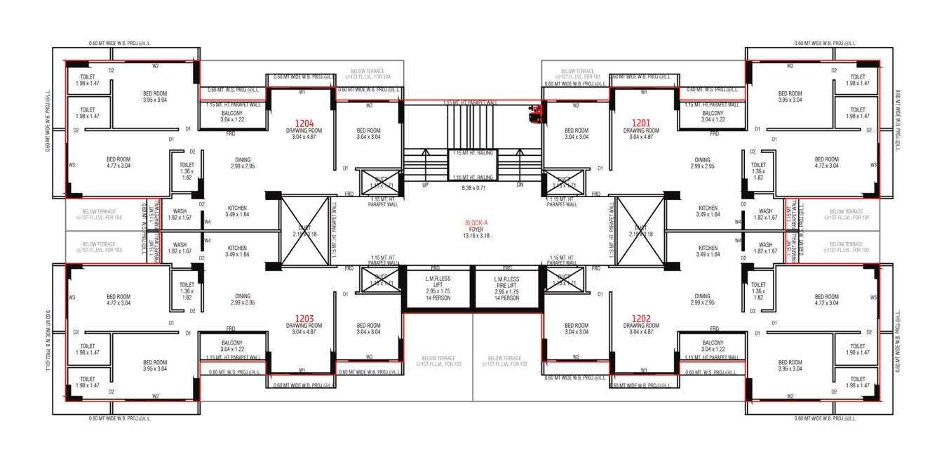  param Block A Cluster Plan for 12th Floor