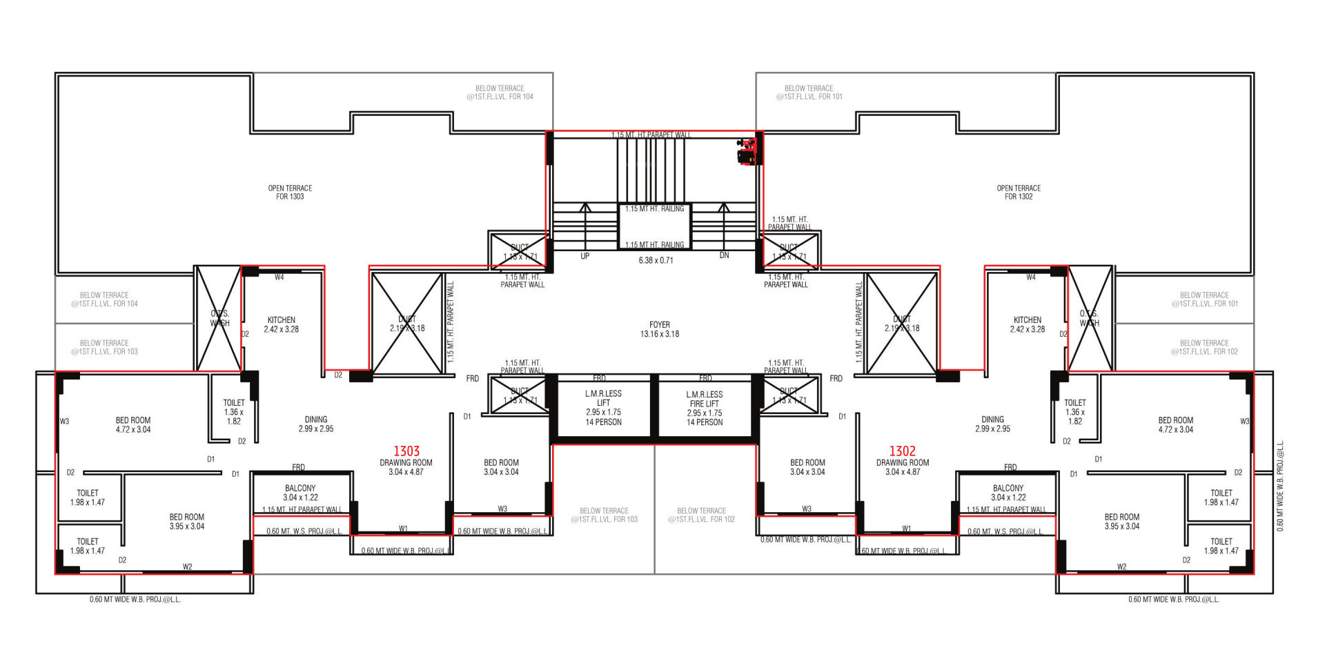  param Block A Cluster Plan for 13th Floor