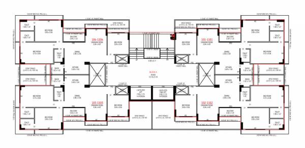  param Block A Cluster Plan For Typical Floor