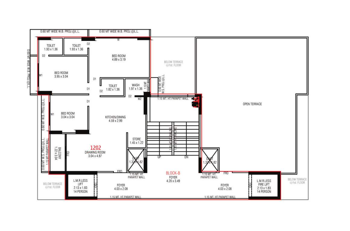  param Block B Cluster Plan for 12th Floor
