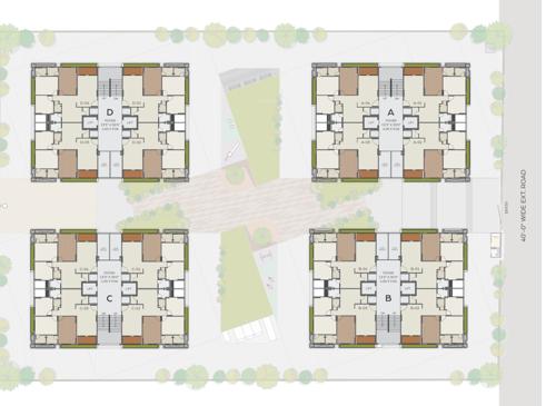  sankalp-gwala Block A & B & C & D Cluster Plan from 1st to 10th Floor