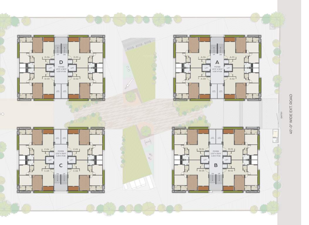  sankalp gwala Block A & B & C & D Cluster Plan from 1st to 10th Floor