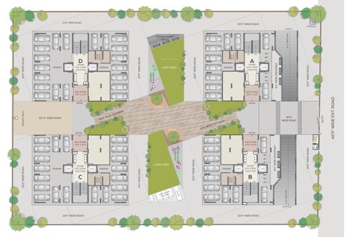  sankalp-gwala Block A & B & C & D Ground Floor Cluster Plan