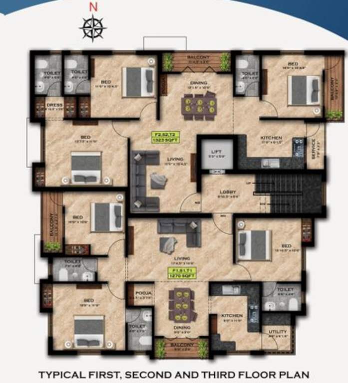  sri ram sadan Sri Ram Sadan Cluster Plan from 1st to 3rd Floor