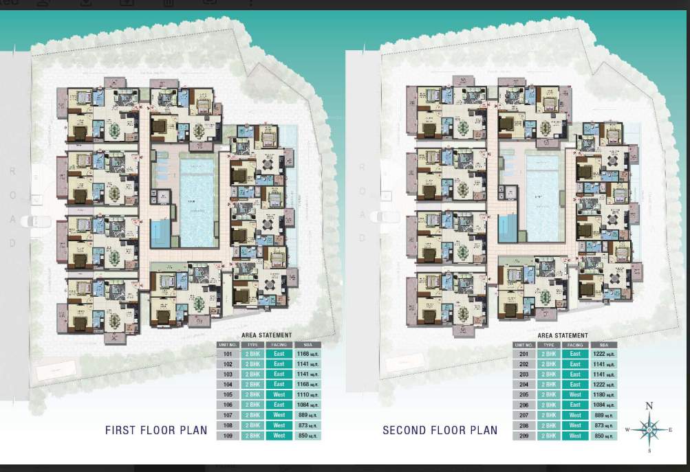  mythri habitat Mythri Habitat Cluster Plan from 1st and 2nd Floor