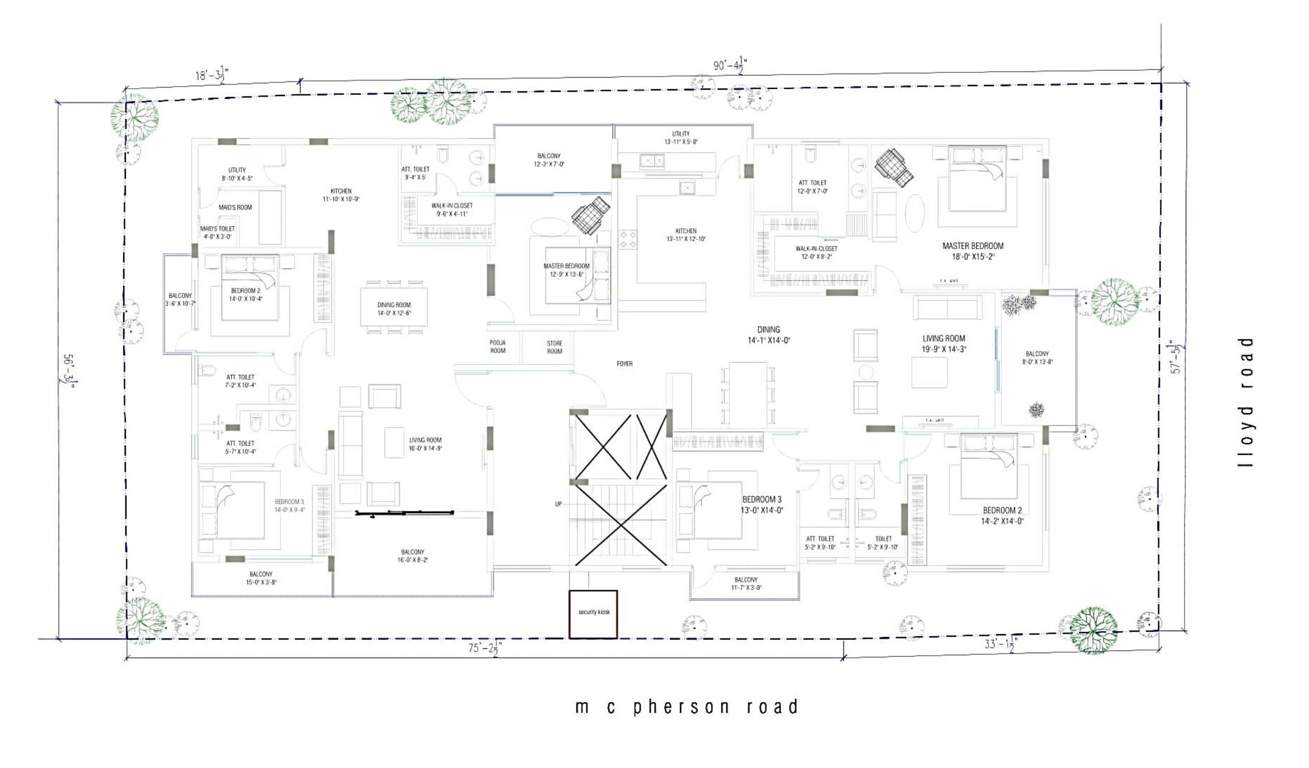  no 12 lloyds road No 12 Lloyds Road Cluster Plan for 1st Floor