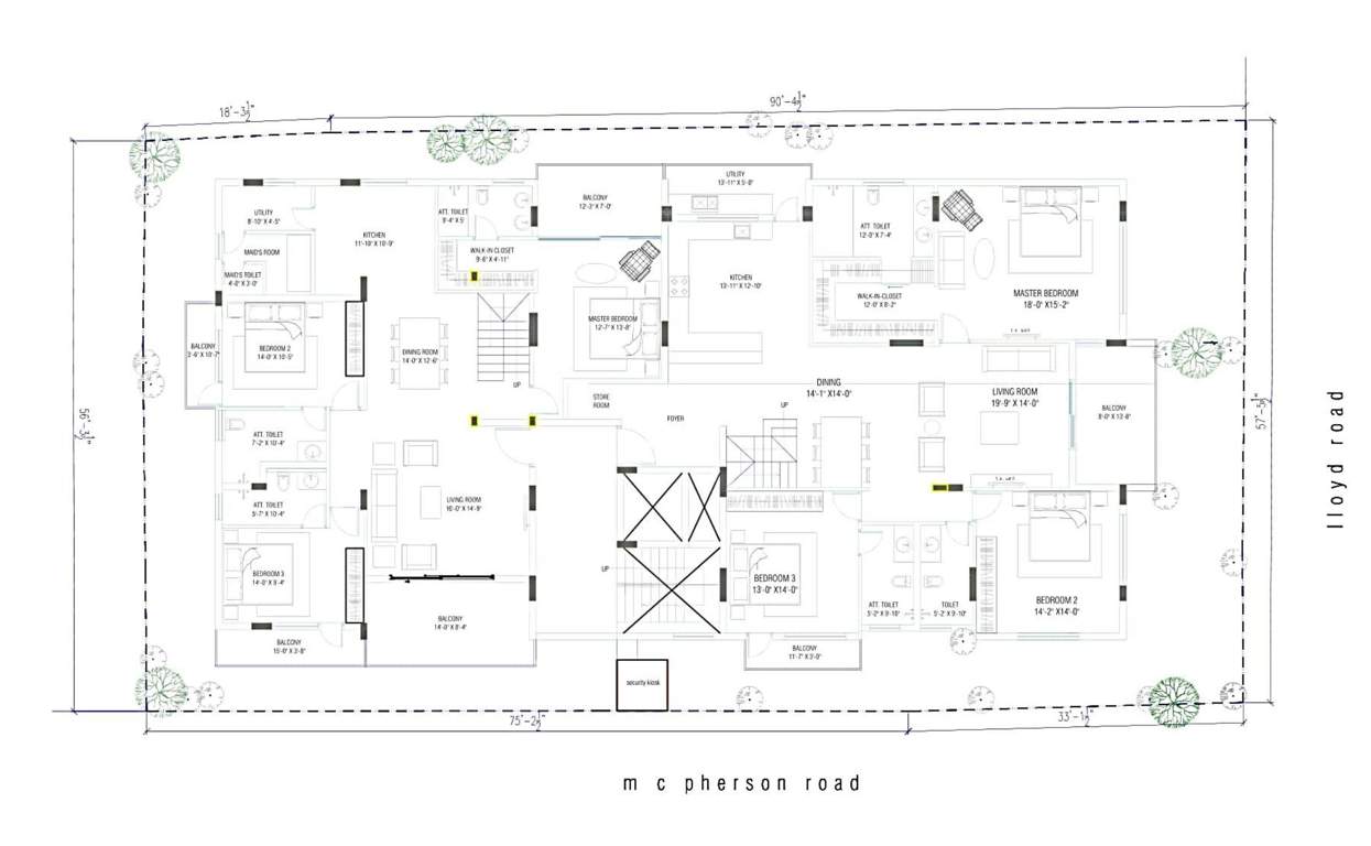  no 12 lloyds road No 12 Lloyds Road Cluster Plan for 3rd Floor