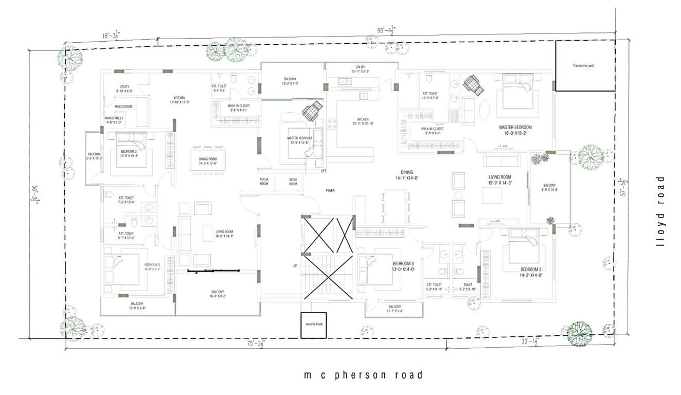  no 12 lloyds road No 12 Lloyds Road Cluster Plan for ground Floor