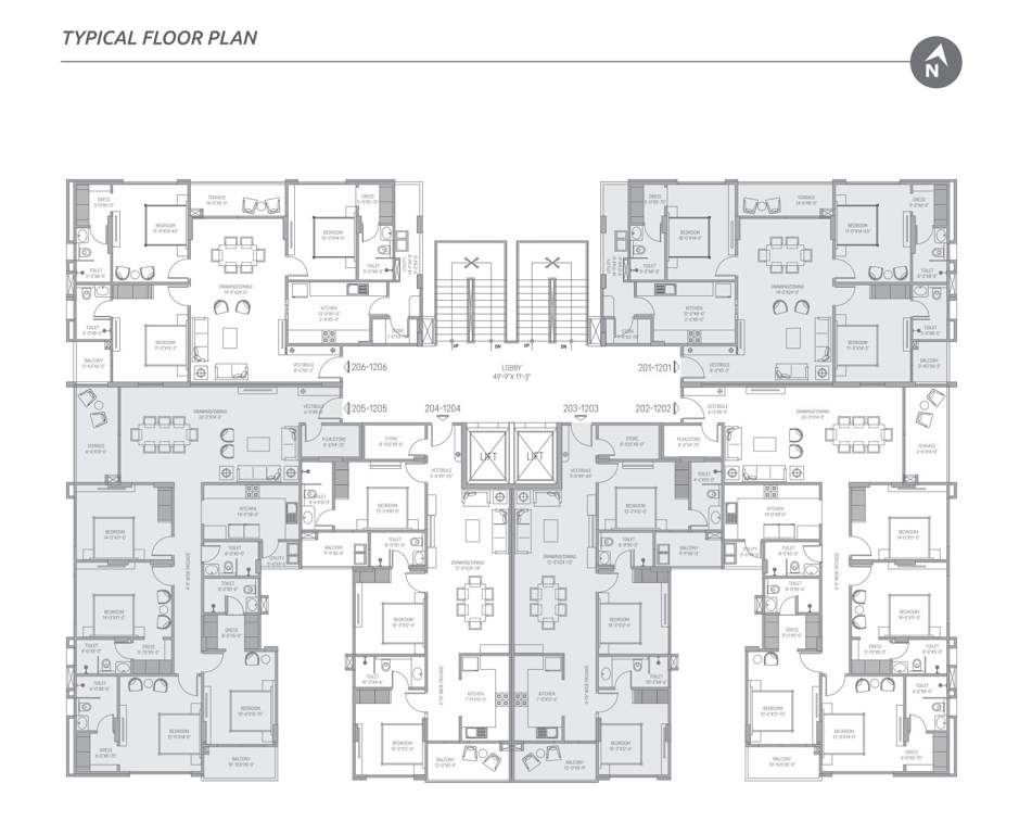 amaltas Homes Amaltas Cluster Plan from 2nd to 12th Floor