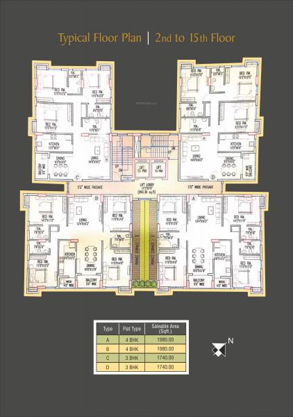 luxuria Luxuria Cluster Plan from 2nd to 15th Floor