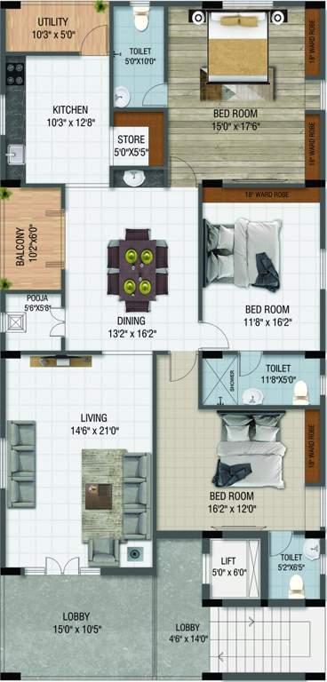  crest Sadhana Crest Cluster Plan from 1st to 5th Floor