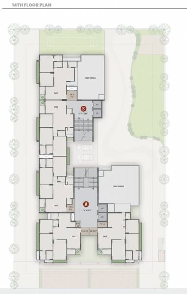  imperia-lavish A and B Cluster Plan for 14th Floor