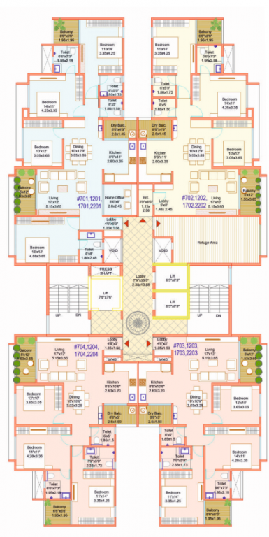  elegance Wing A1 Cluster Plan For Typical Floor Plan