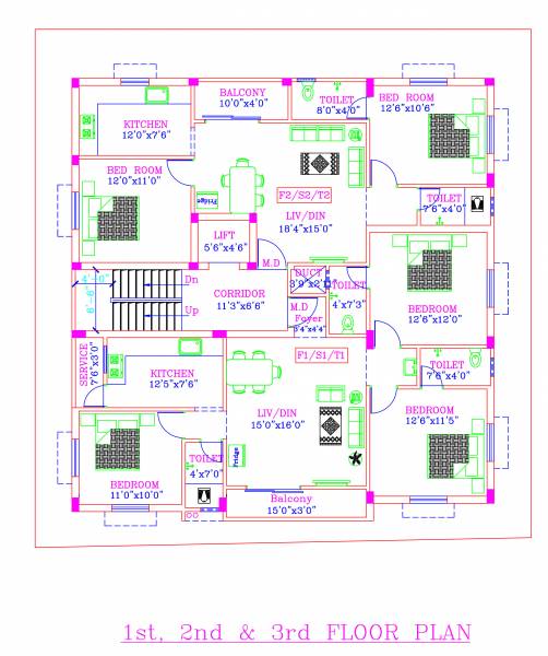  homes Homes Cluster Plan from 1st to 3rd Floor