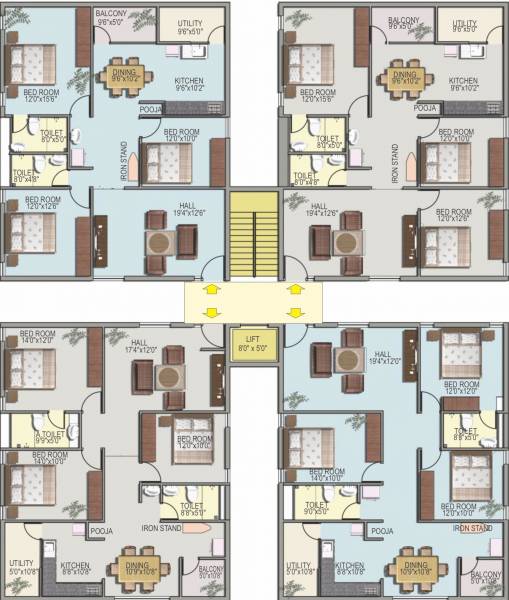  rainbow Block A Cluster Plan From 1st To 5th Floor