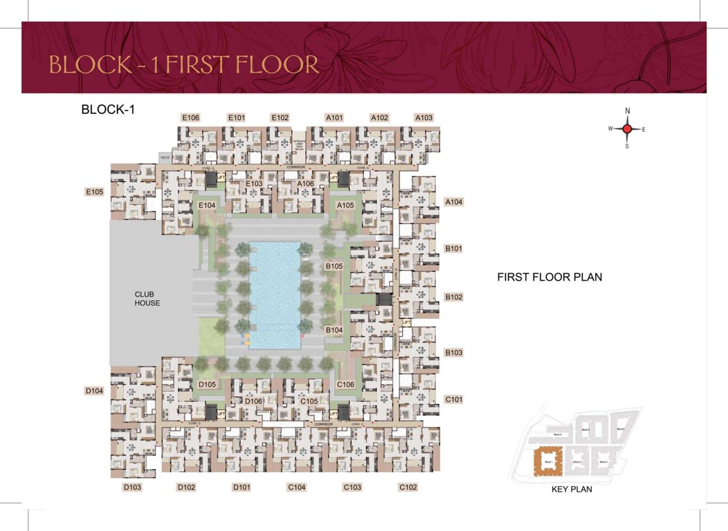  elysium Block   1 Cluster Plan for 1st Floor