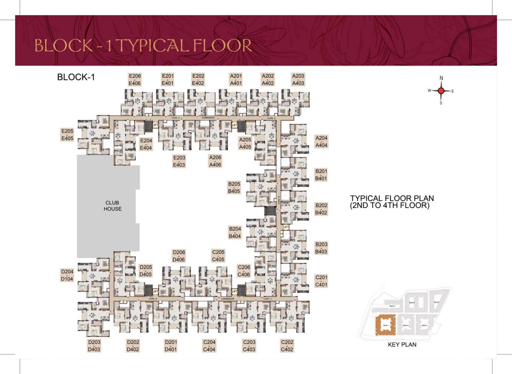  elysium Block   1 Cluster Plan for typical Floor