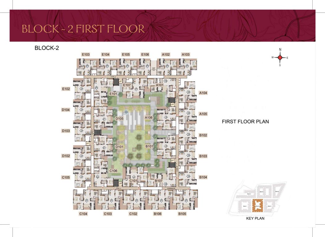  elysium Block   2 Cluster Plan for 1st Floor