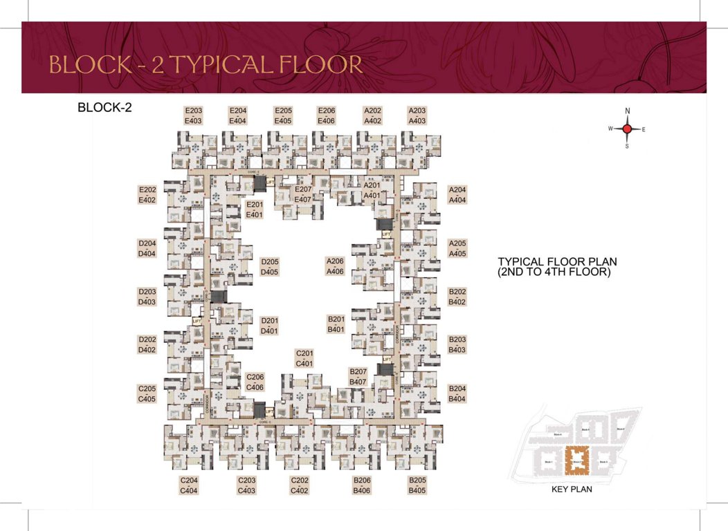  elysium Block   2 Cluster Plan for typical Floor