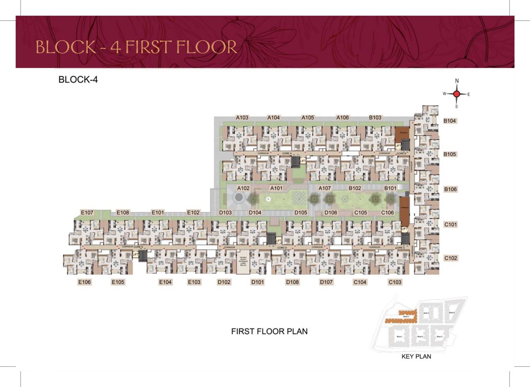  elysium Block   4 Cluster Plan for 1st Floor