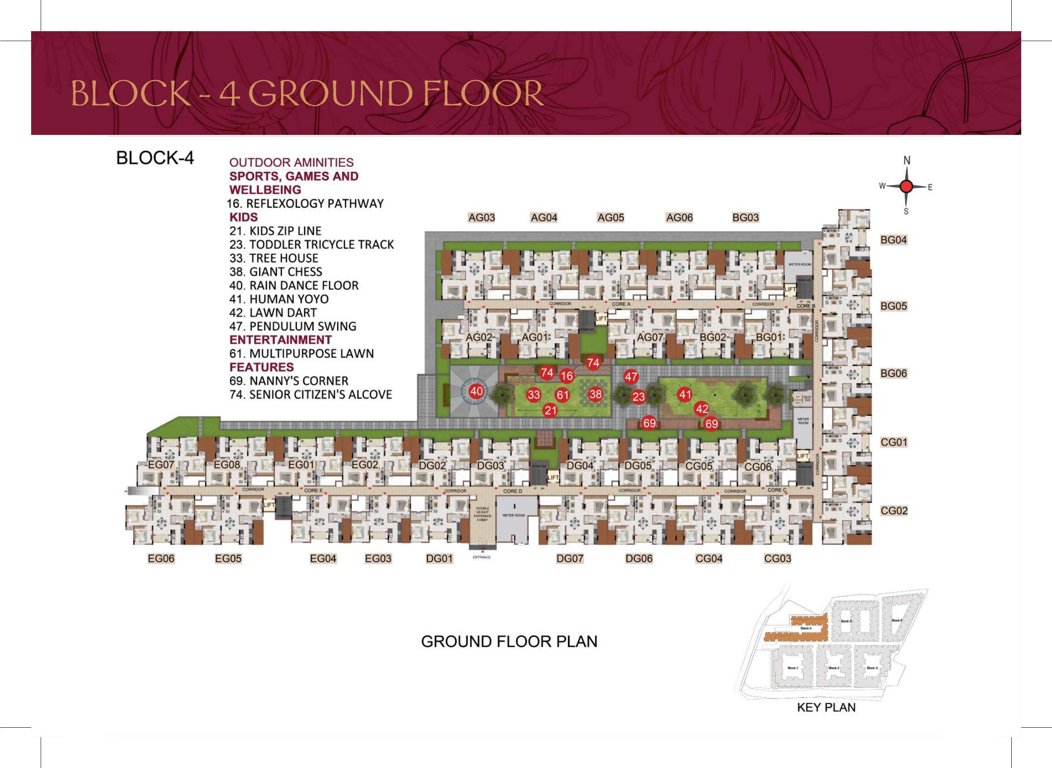  elysium Block   4 Cluster Plan for ground Floor