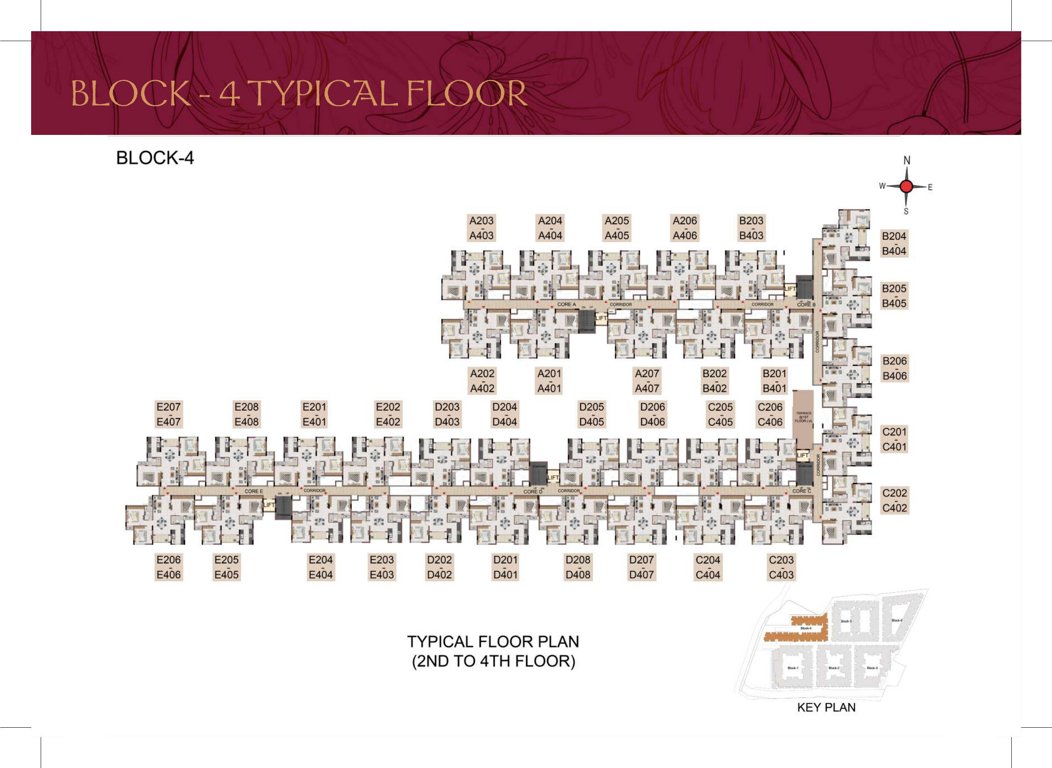  elysium Block   4 Cluster Plan for typical Floor