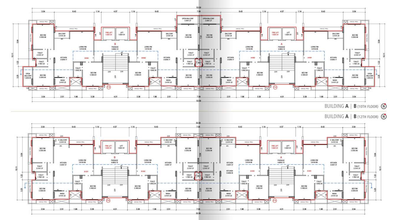  the residence Block A & B Cluster Plan For 10th & 12th Floor